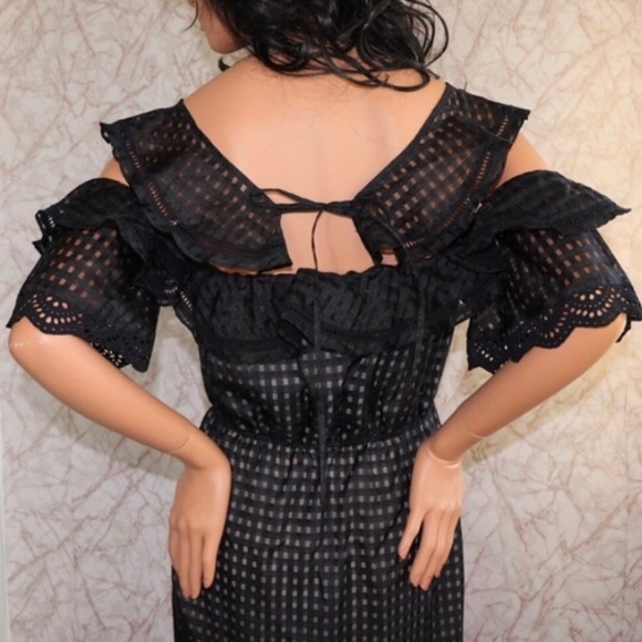 Marissa Webb Kendra Check Organza Midi Dress - Picture 7 of 8